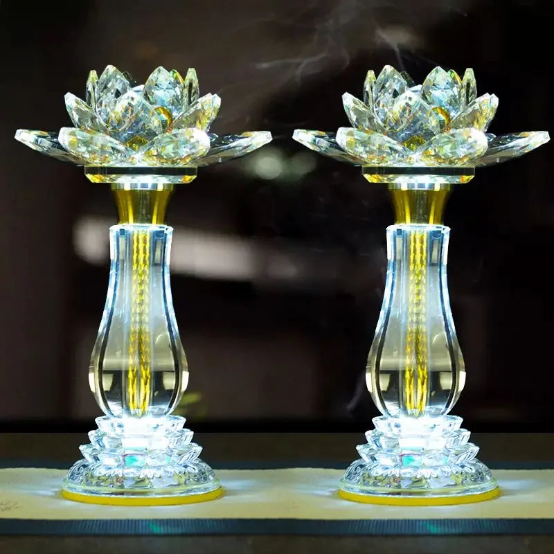 Candle Glass Supplies - 2pcs Glass Simulated Candle Holder Ornament