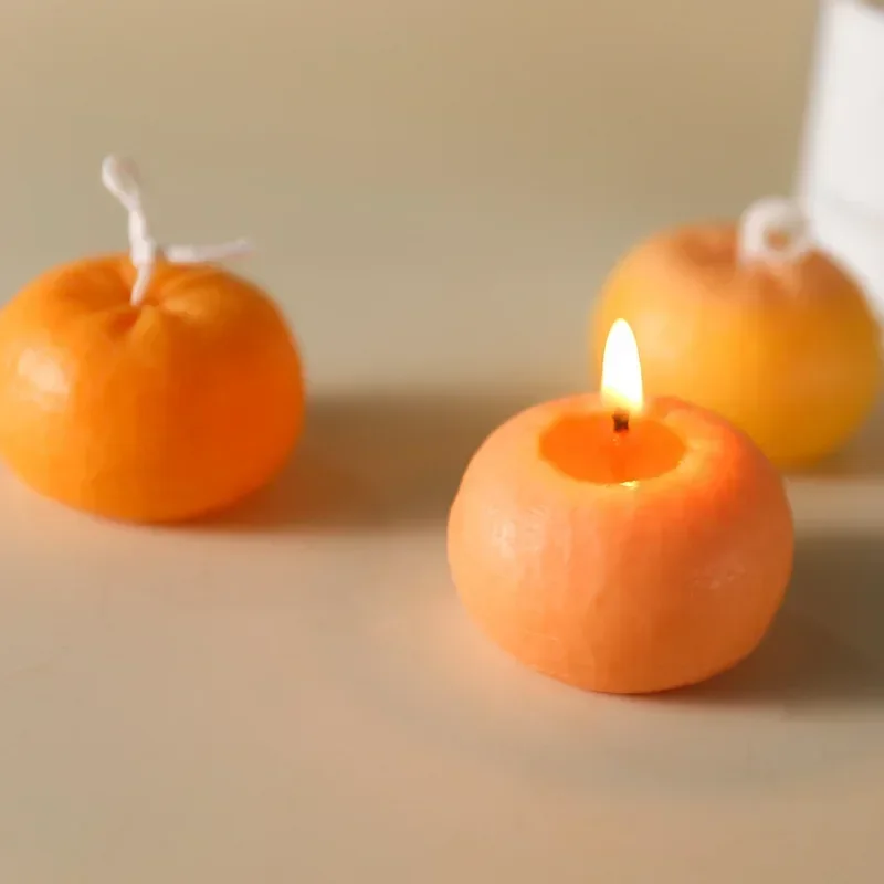 Candle Supplies Storage - Creative Orange Shape Candle Silicone Mold