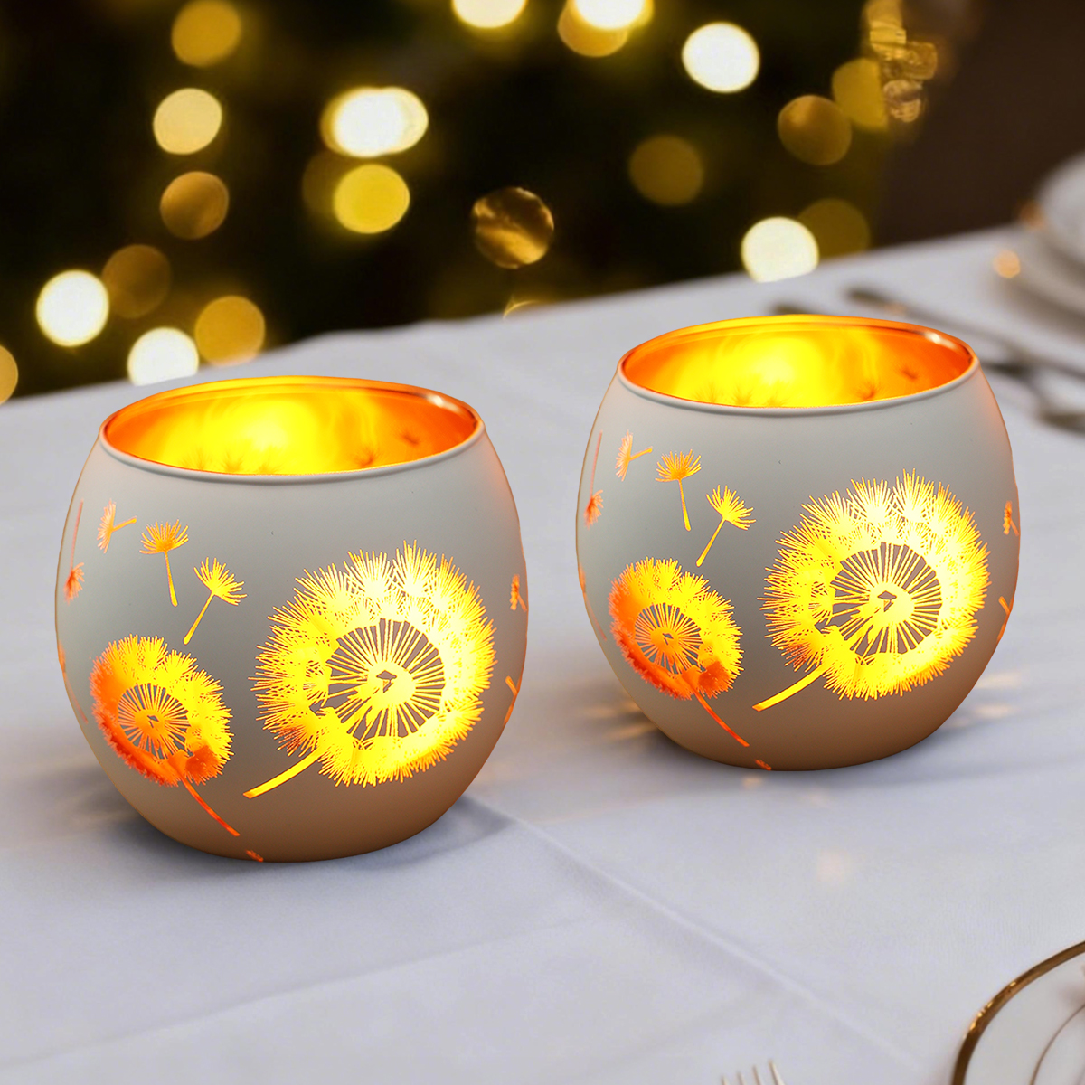 Candle Glass Supplies - Dandelion Candle Holders Happy Birthday Party