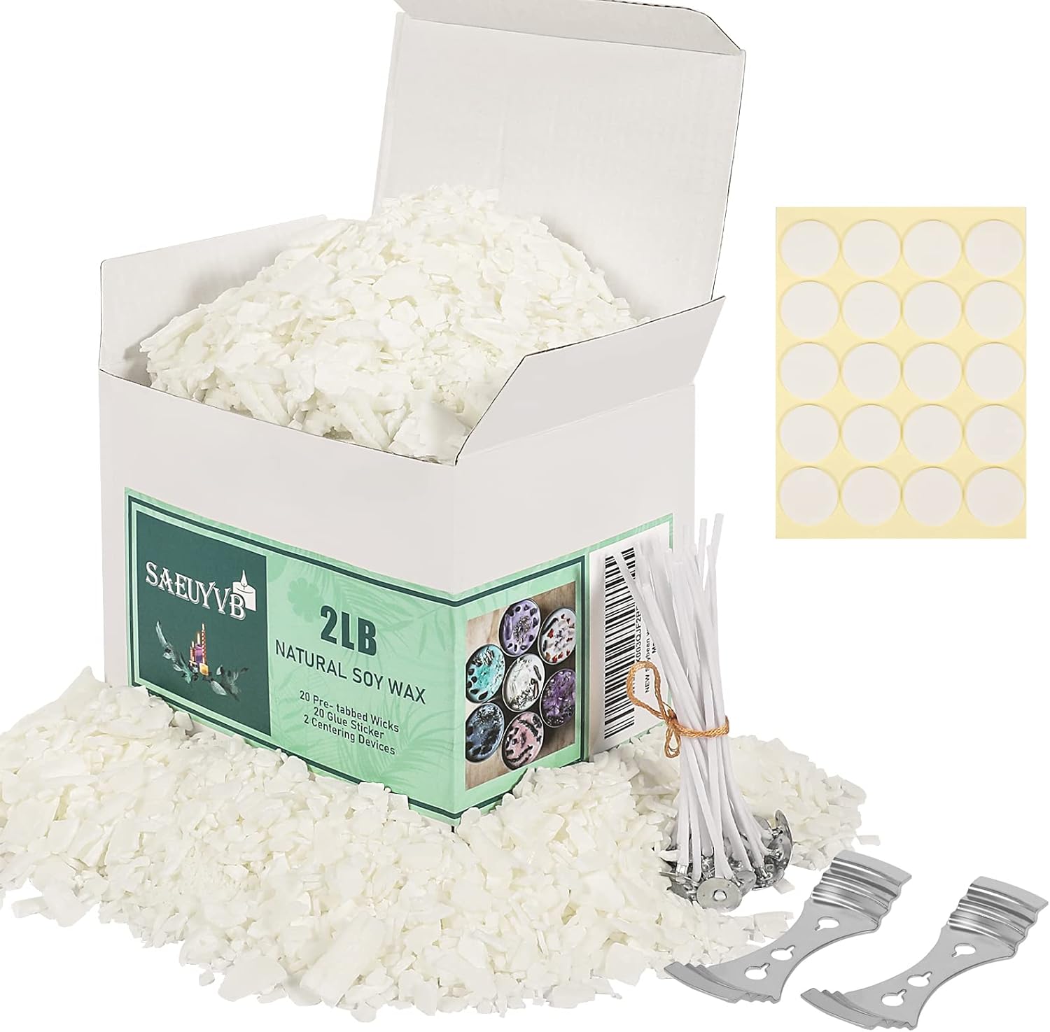 Candle Glass Supplies - Natural Soy Candle Wax Kit -