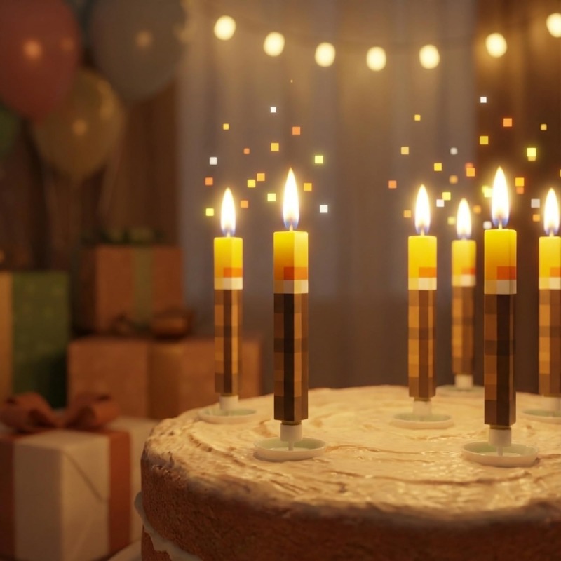 6pcs Pixel Torch Birthday Cand - Candle Supplies Video avis et prix