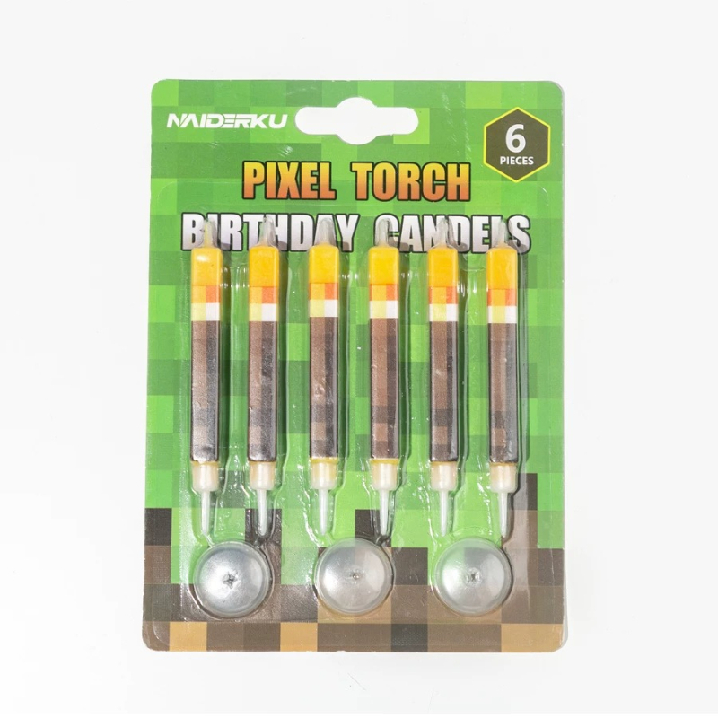 6pcs Pixel Torch Birthday Cand - Candle Supplies Video avis et prix