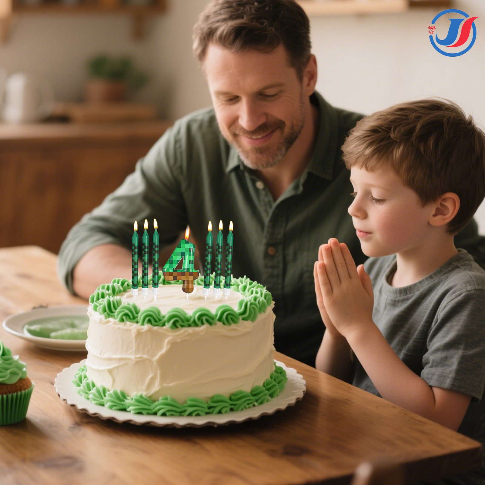 7Pcs Pixel Miner Birthday Cake - Candle Supplies Video avis et prix