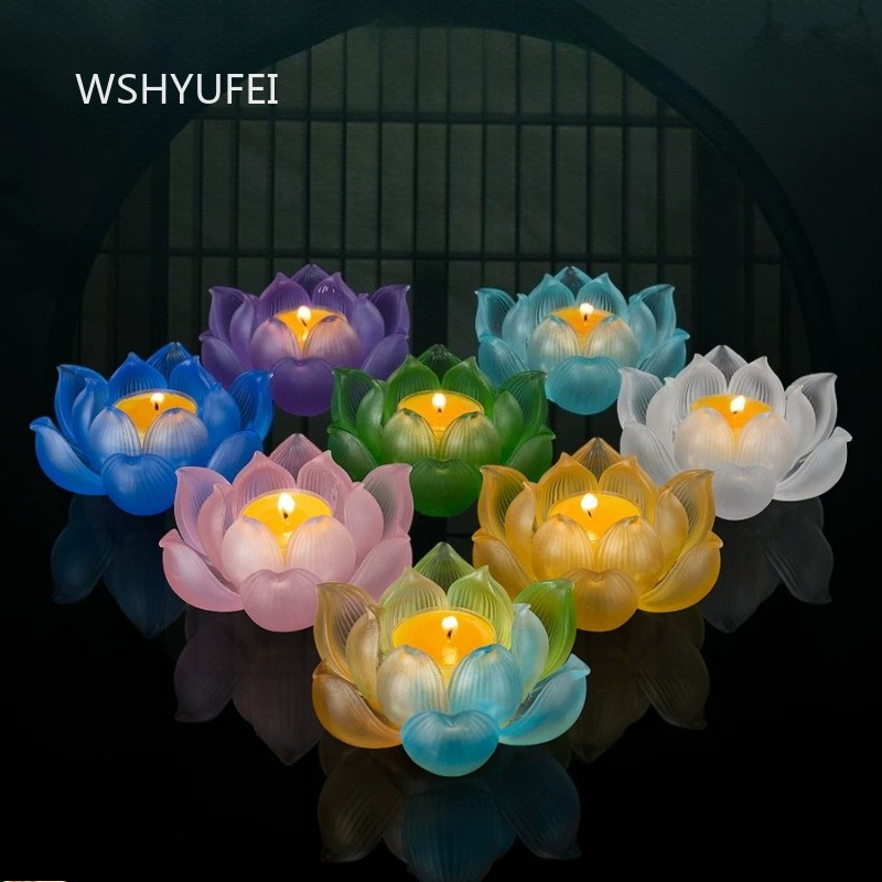 Glass Lotus Candlestick Househ - Candle Glass Supplies avis et prix