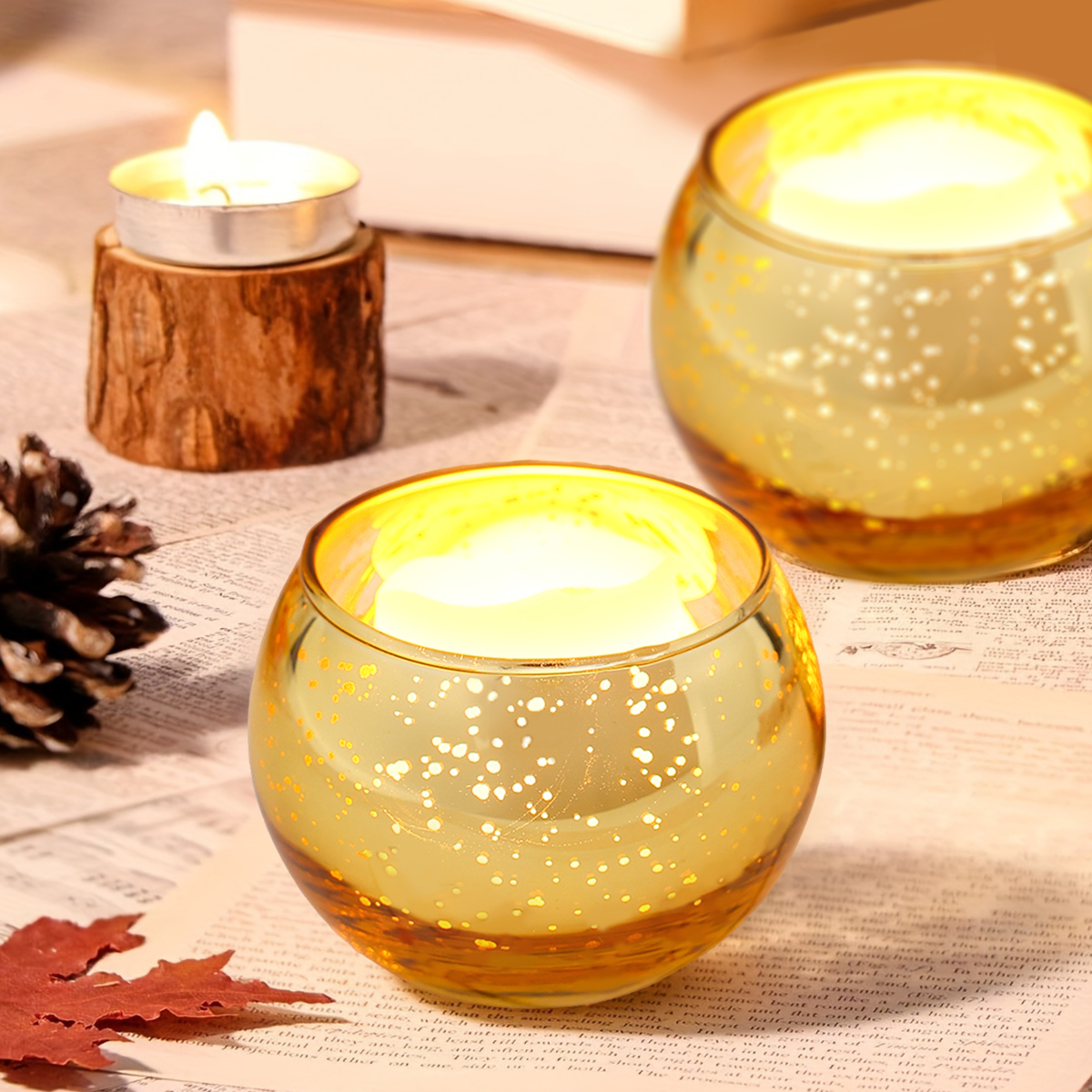 Round Gold Glass Candle Holder - Candle Glass Supplies avis et prix