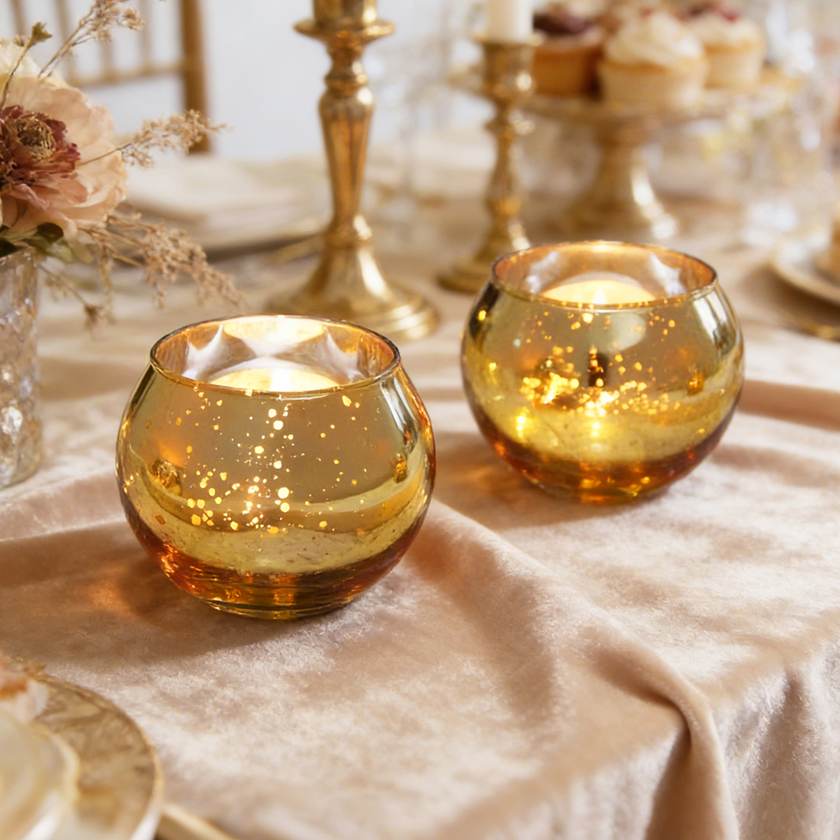 Round Gold Glass Candle Holder - Candle Glass Supplies avis et prix