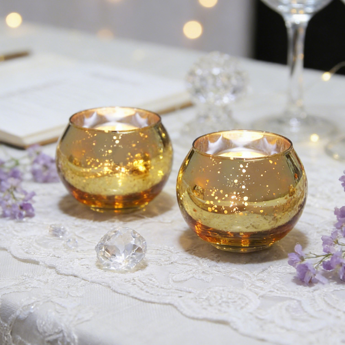 Round Gold Glass Candle Holder - Candle Glass Supplies avis et prix