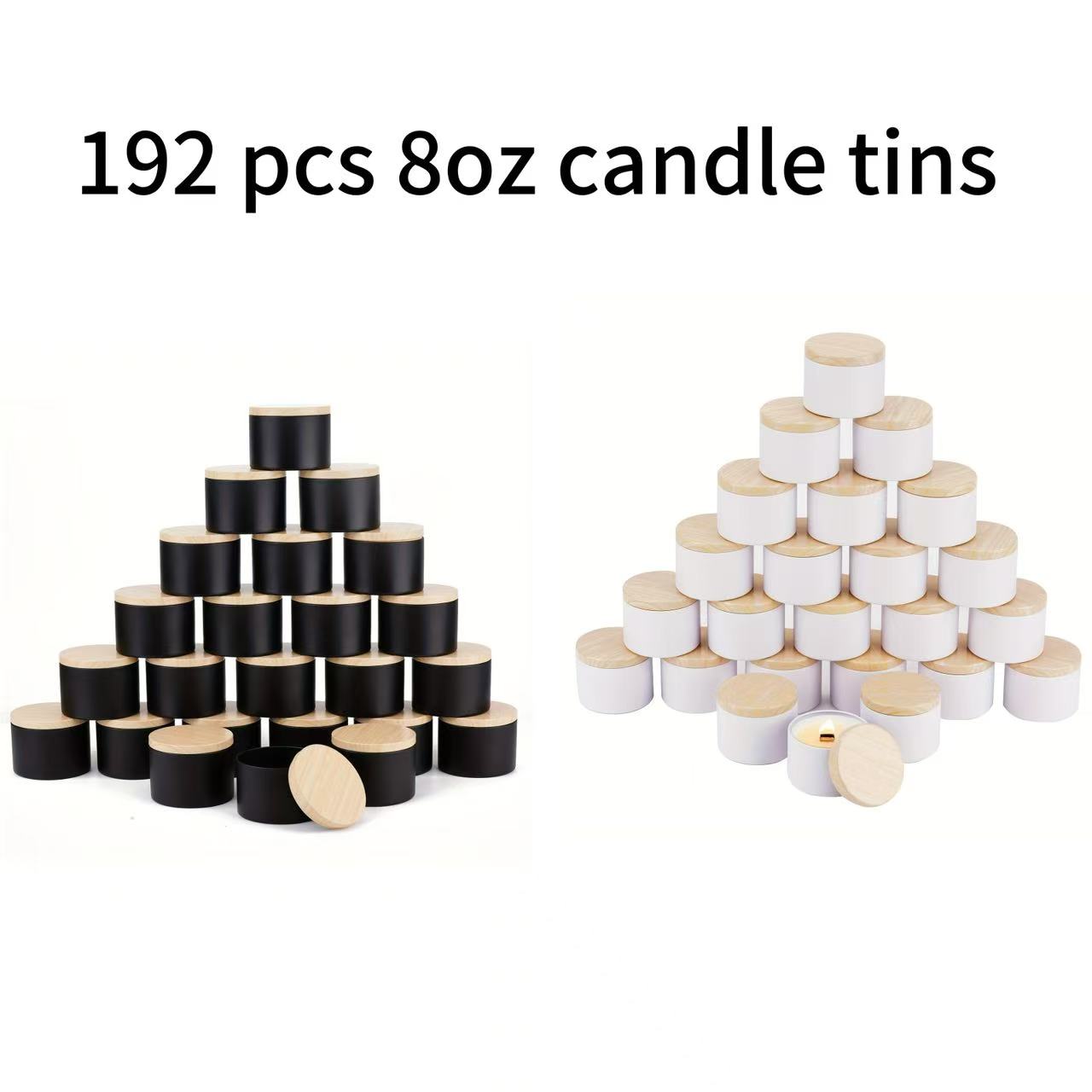 192pcs 8oz Matte Black/white   - Candle Vessel Supplies avis et prix