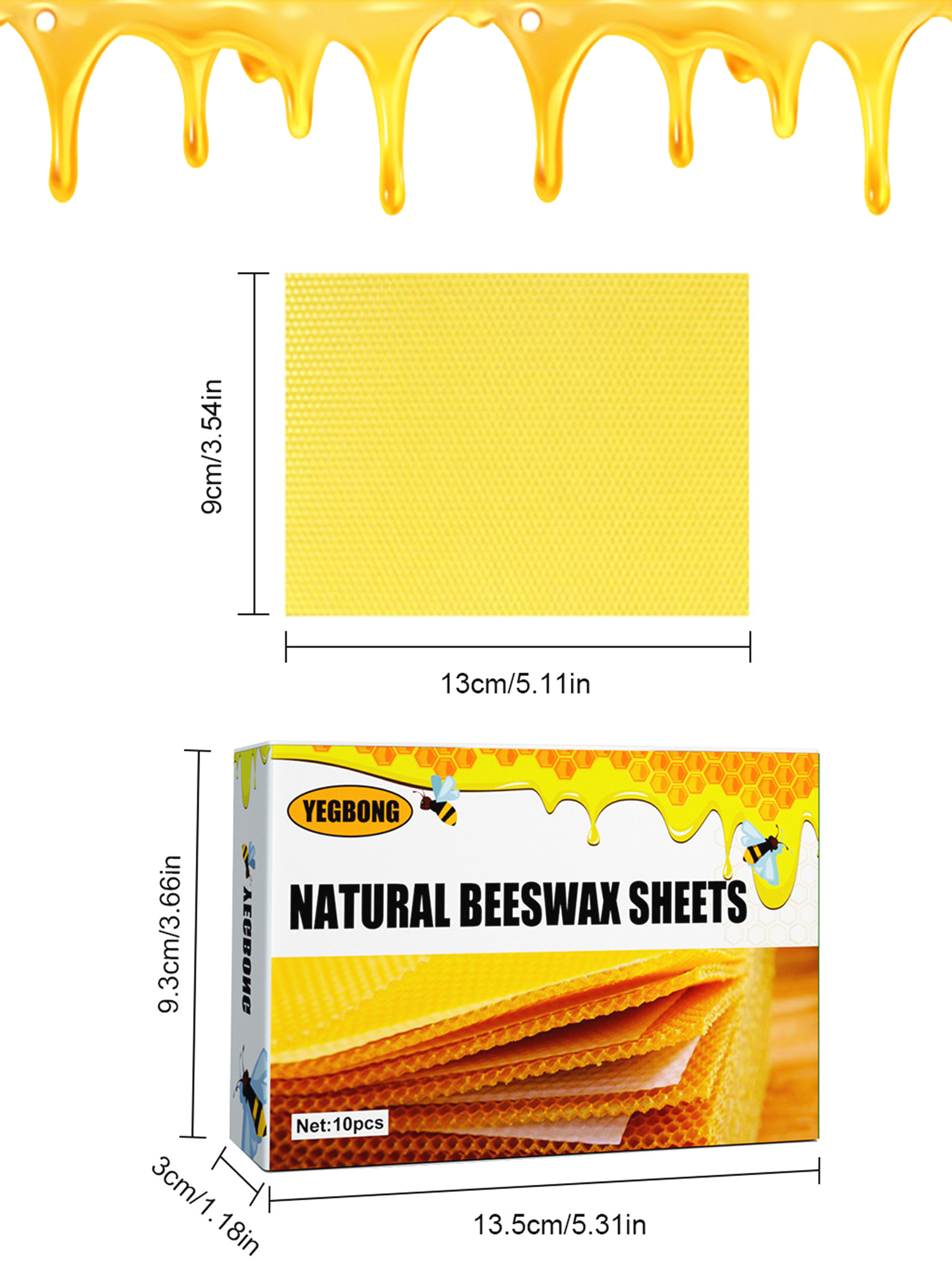 10Pcs Natural Honeycomb Bee Wa - Candle Supplies Storage avis et prix