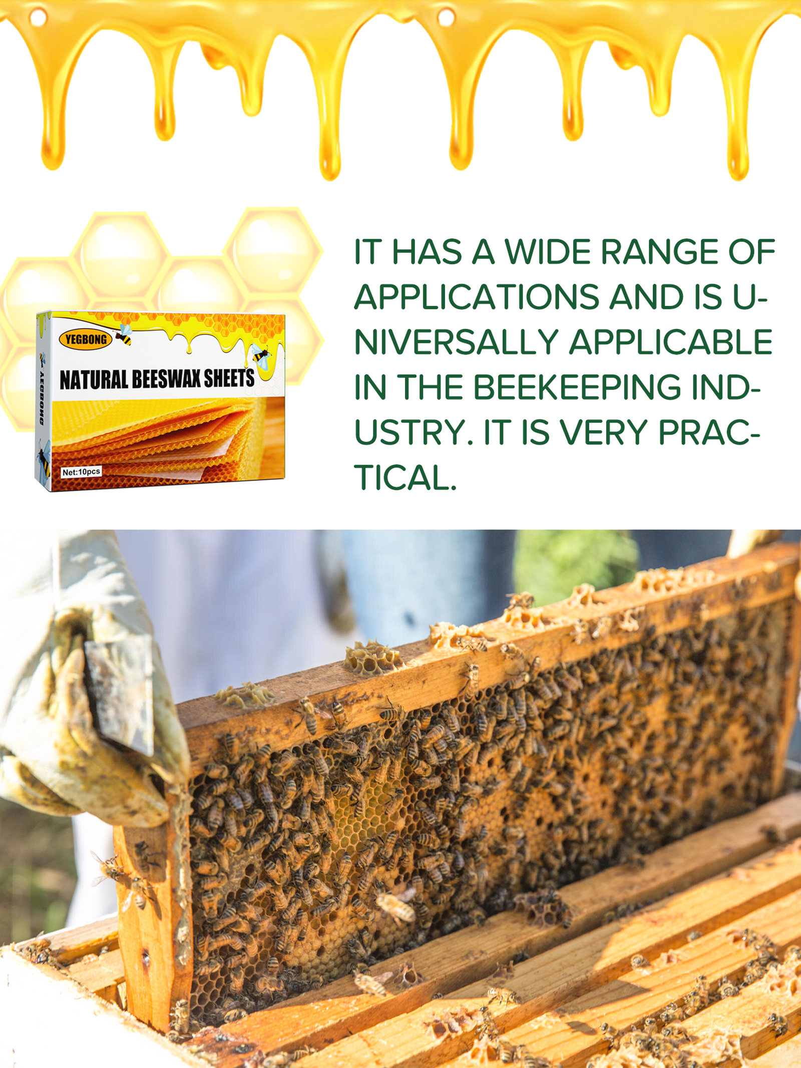 10Pcs Natural Honeycomb Bee Wa - Candle Supplies Storage avis et prix