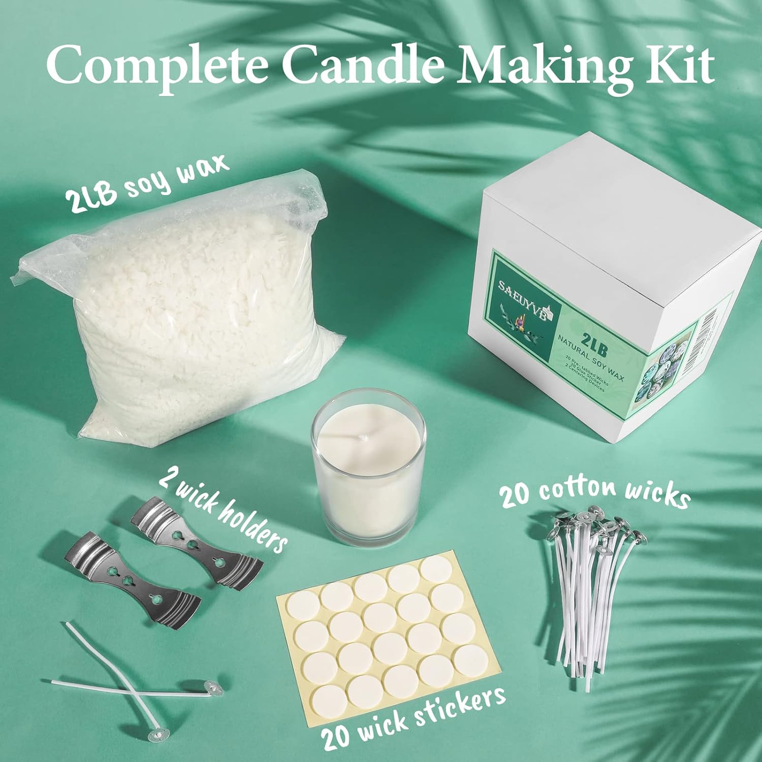 Natural Soy Candle Wax Kit - 2 - Candle Glass Supplies avis et prix